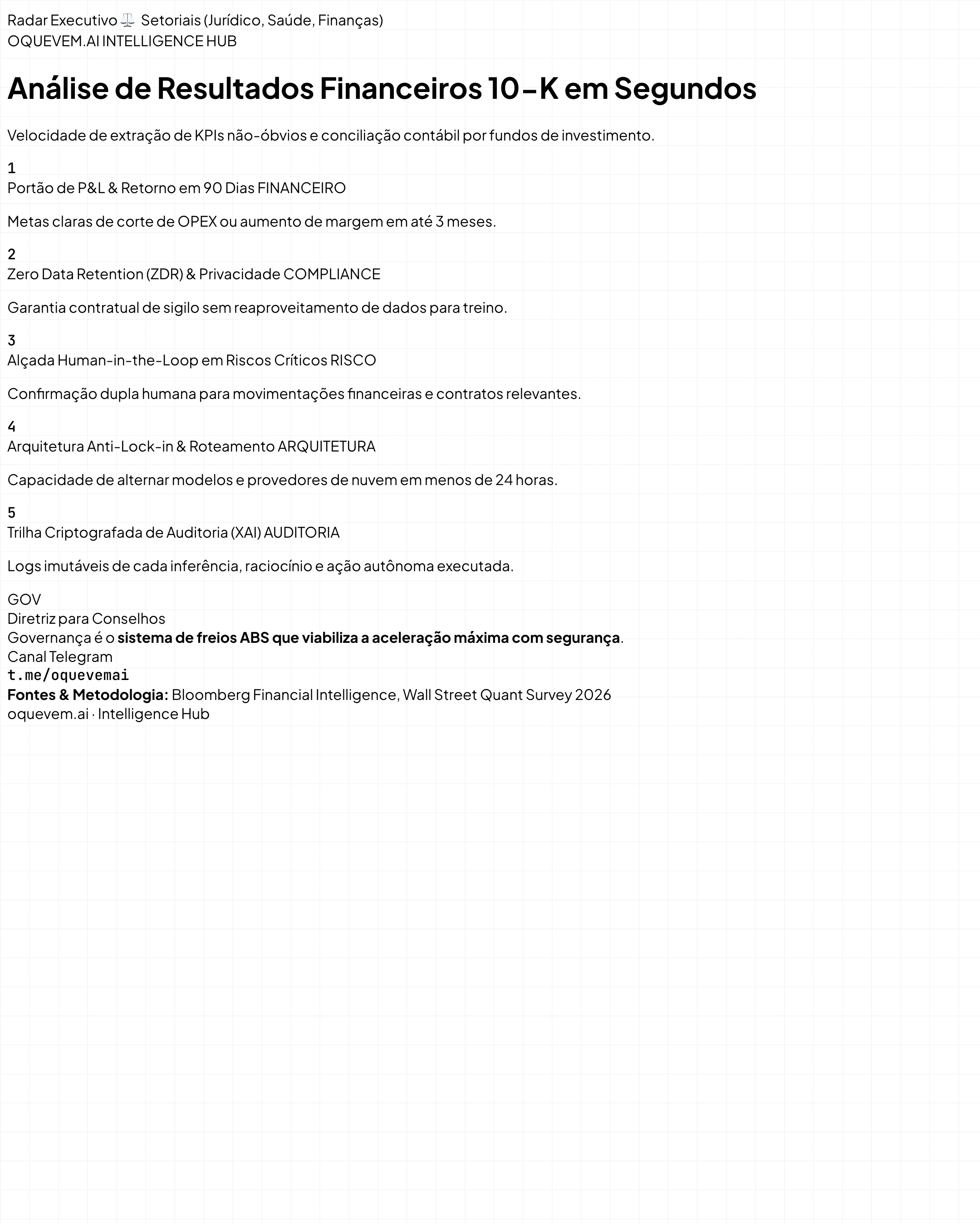 Análise de Resultados Financeiros 10-K em Segundos